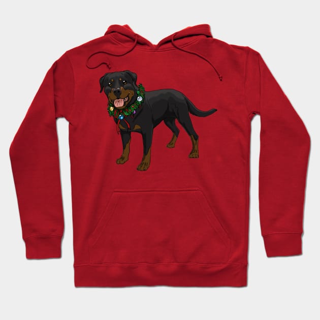 Christmas / Holiday Rottweiler Hoodie by Inugoya